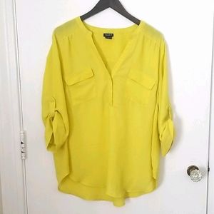 Torrid Women's 1x Sheer Top in Chartreuse